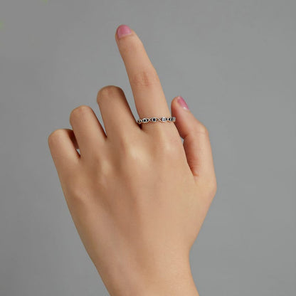 Spade & Heart Crystal Silver Ring