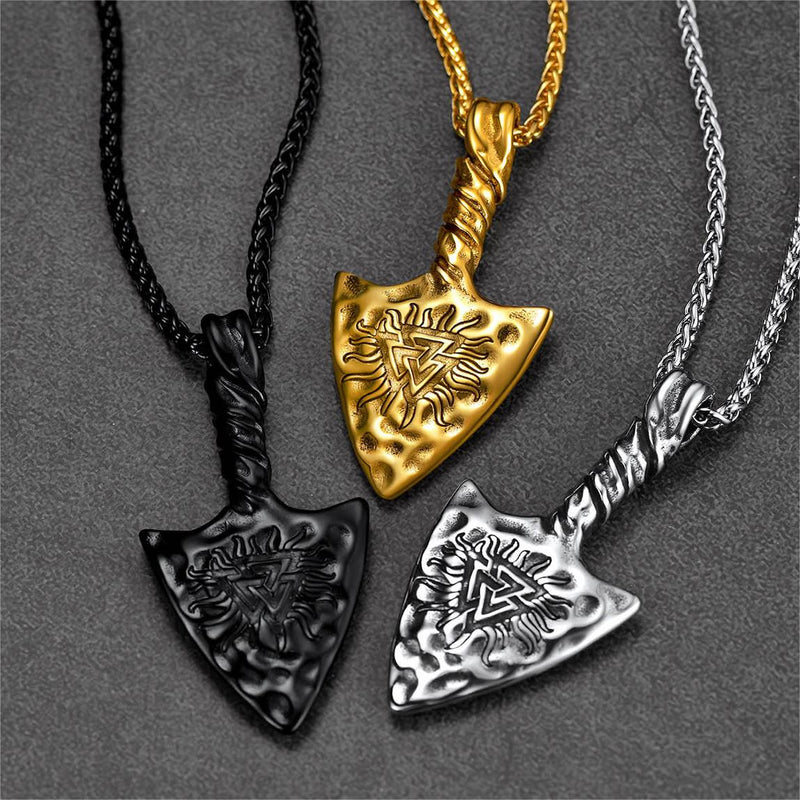Flash Viking Gungnir Necklace With Valknut Amulet Jewelry for