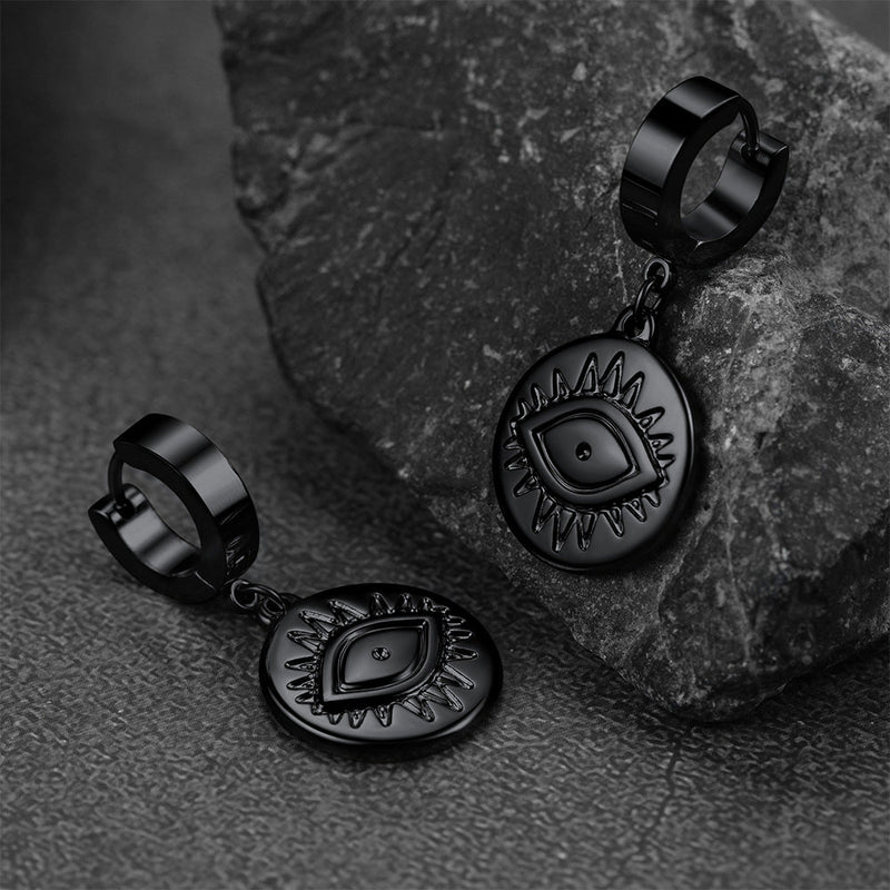 Evil Eye Hoop Dangle Earrings for
