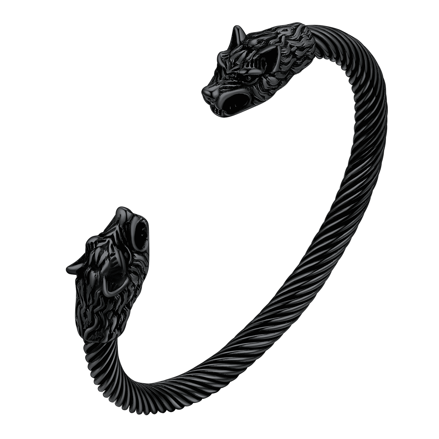 Viking Wolf Head Arm Ring Cuff Bracelet for