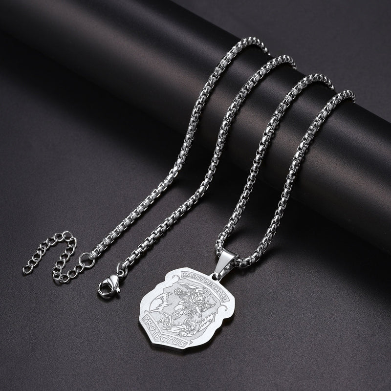 The Archangel St. Michael Necklace Medal Shield Pendant