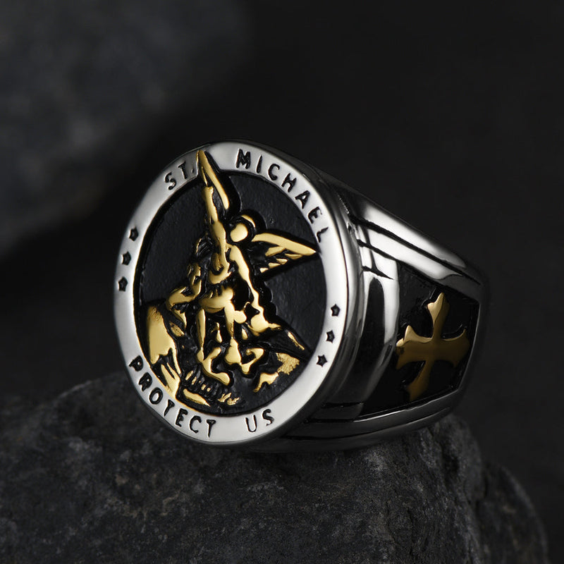 Flash Archangel Saint Michael Protect Us Ring for