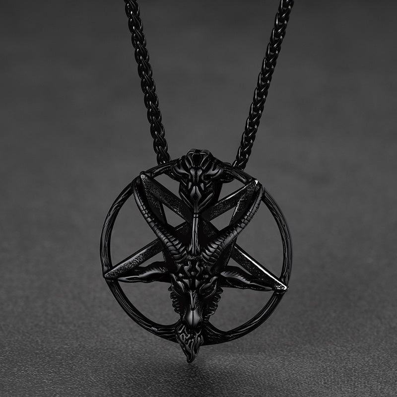 Satanic Baphomet Goat Pentagram Necklace