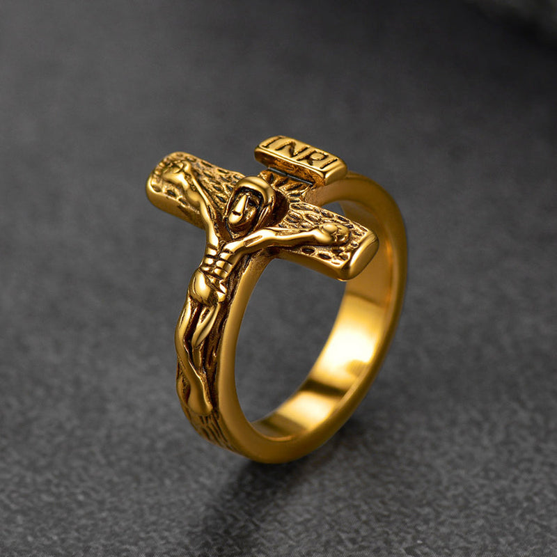Christian Jesus Crucifix Cross Ring for