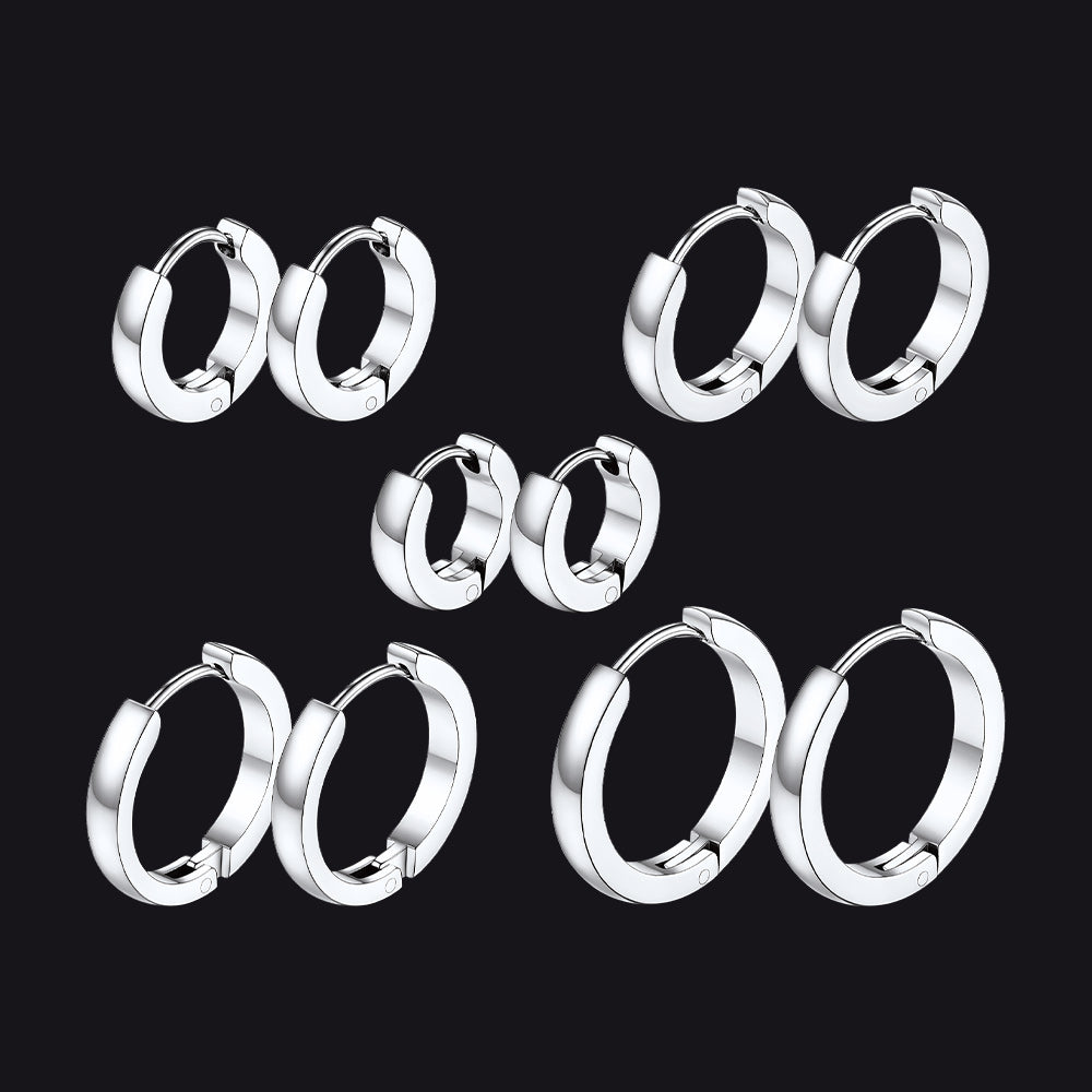 5 Pairs Minimalist Hoop Earrings Set for