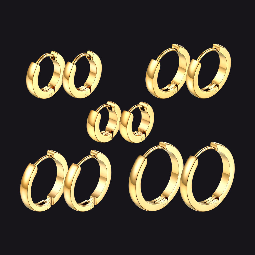 5 Pairs Minimalist Hoop Earrings Set for