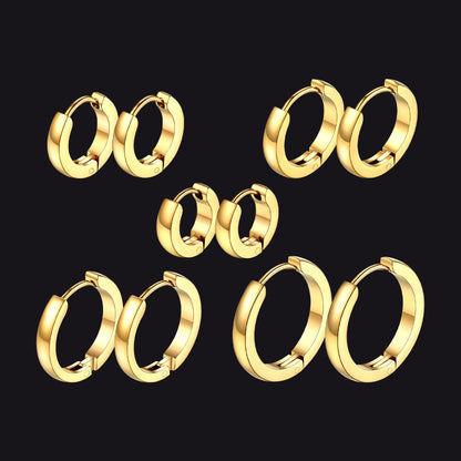 5 Pairs Minimalist Hoop Earrings Set for