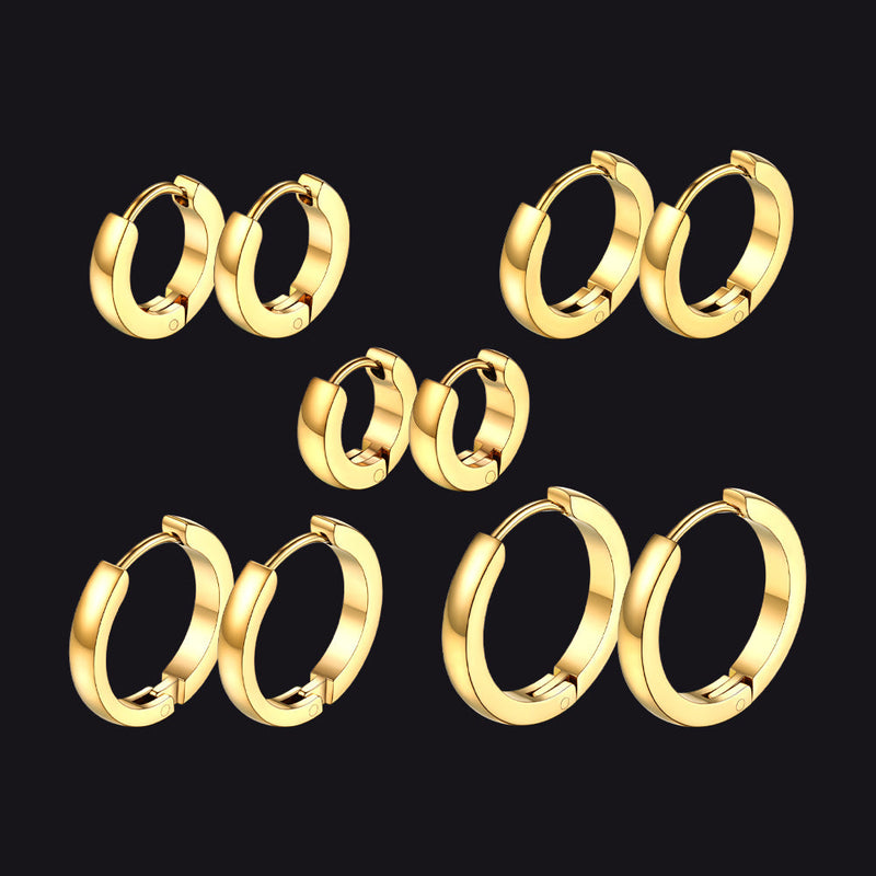 5 Pairs Minimalist Hoop Earrings Set for