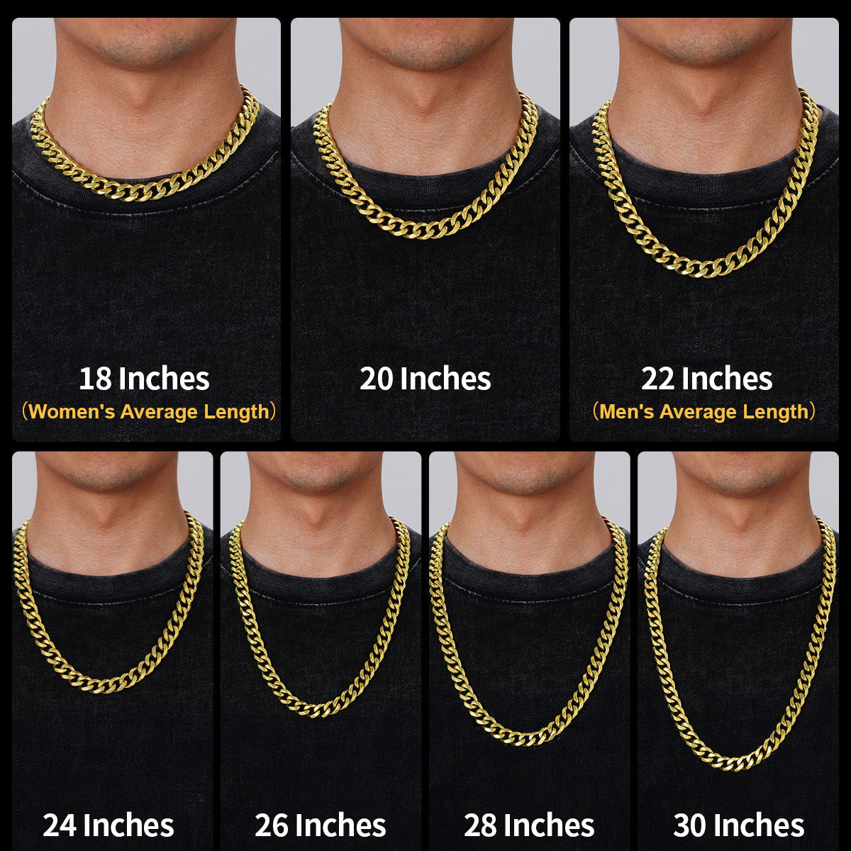 Engraved Cuban Link Chain Necklace for 6/9/12mm Width