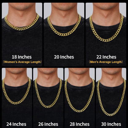 Engraved Cuban Link Chain Necklace for 6/9/12mm Width