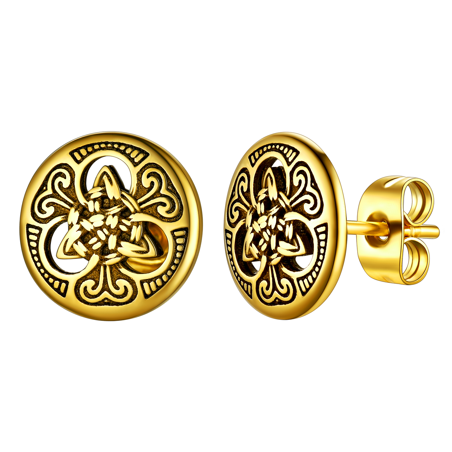 Round Irish Celtic Knot Stud Earrings for