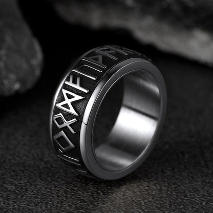 Norse Viking Rune Fidget Anxiety Band Ring for