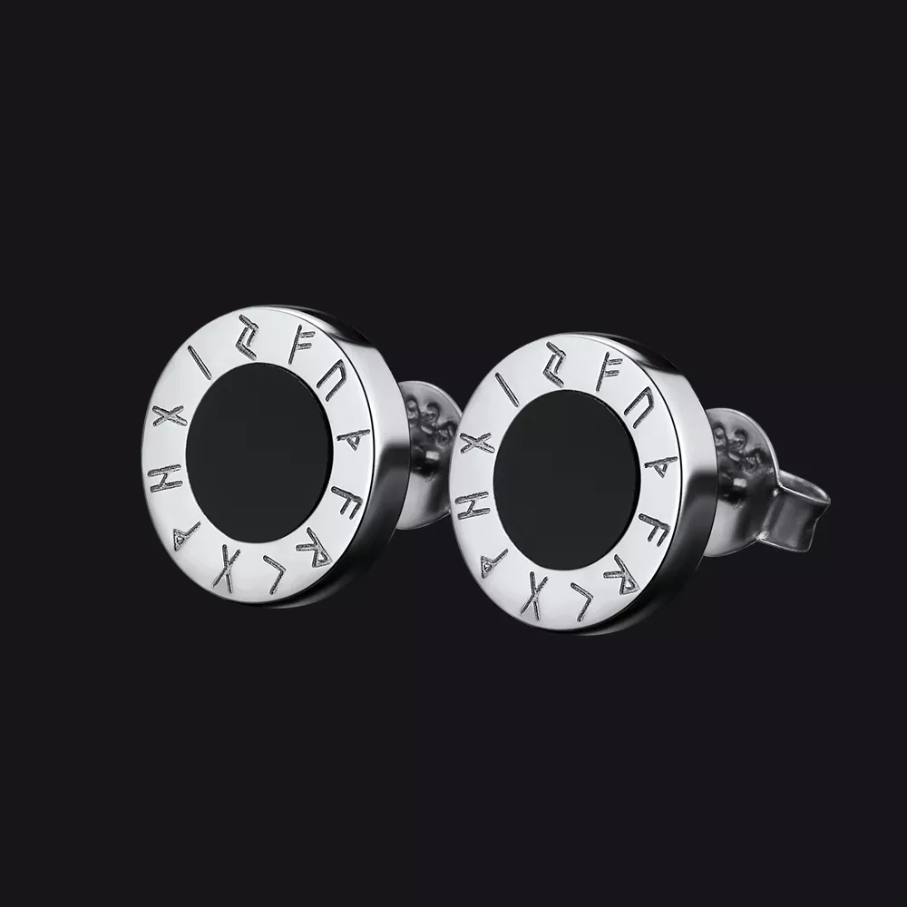 Black Onyx Diamond Stud Earrings for Sterling Silver