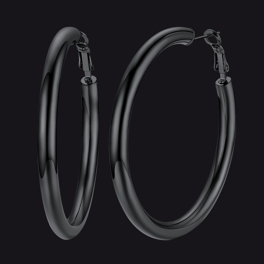 Chunky 5mm Hoop Earrings With Lobster Clasp for