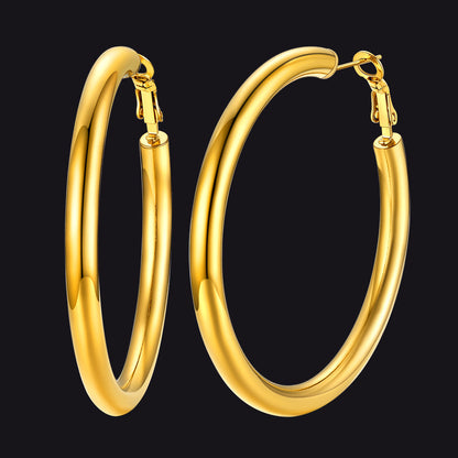 Chunky 5mm Hoop Earrings With Lobster Clasp for
