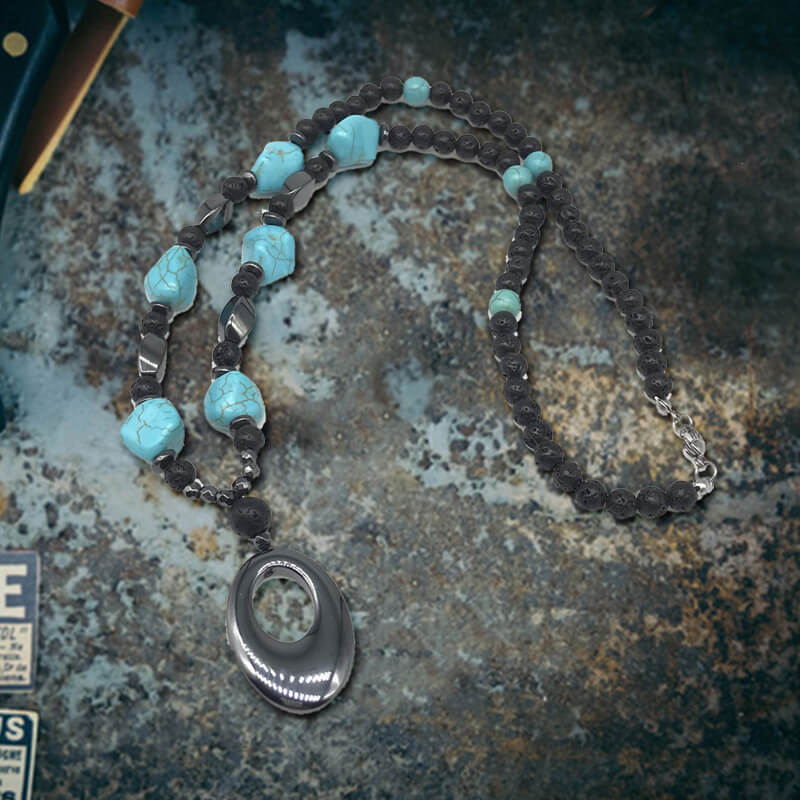 60 Cm Turquoise Bead Necklace