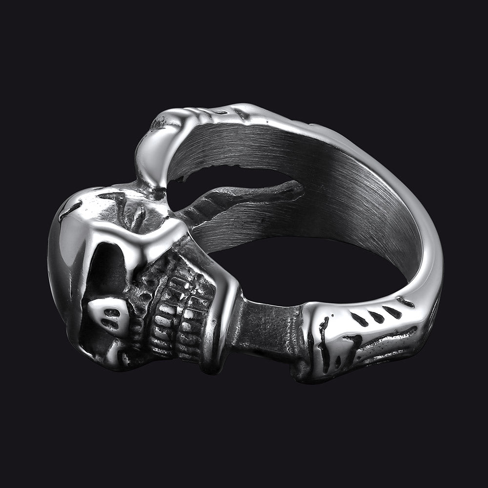 Faithheart Gothic Skull Ring Biker Ring for