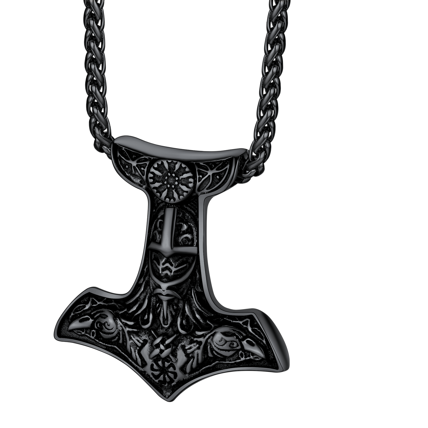 Viking Thor's Hammer Necklace Odin Mjolnir Pendant for