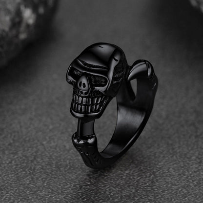 Faithheart Gothic Skull Ring Biker Ring for