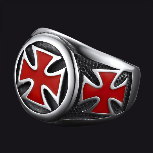 Christian Knights Templar Cross Ring for