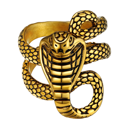 Gothic Punk Cobra Snake Ring for