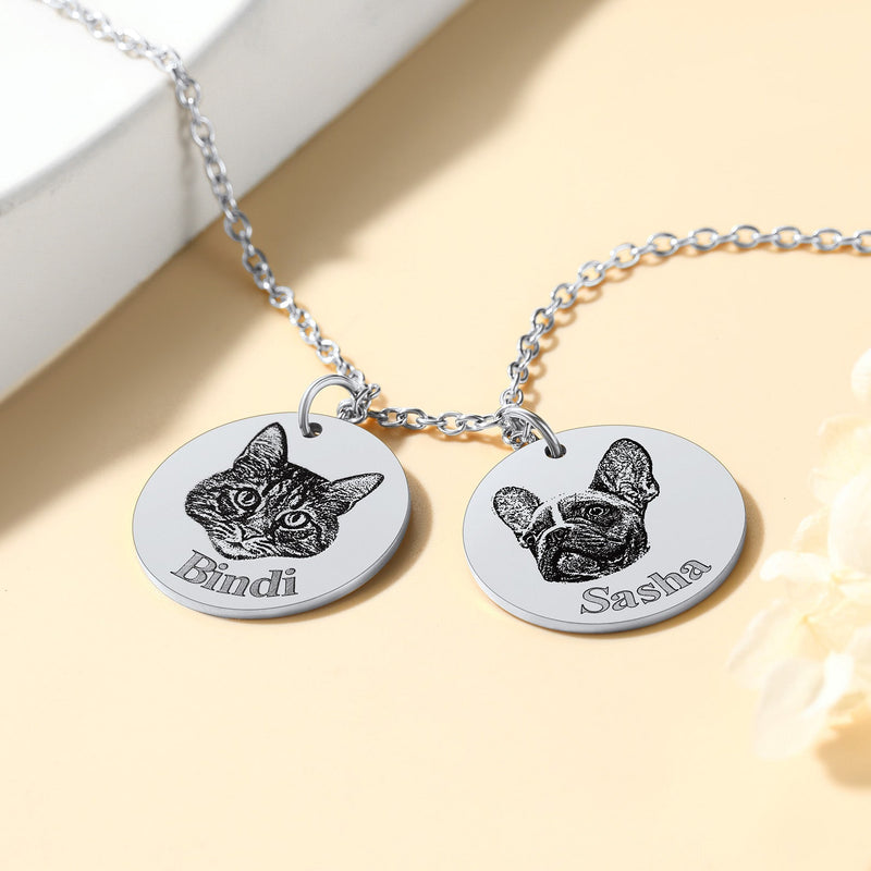 Personalized Pet Portrait Necklace Memorial Gift