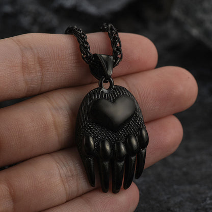 Viking Bear Paw Pendant Necklace Jewelry for