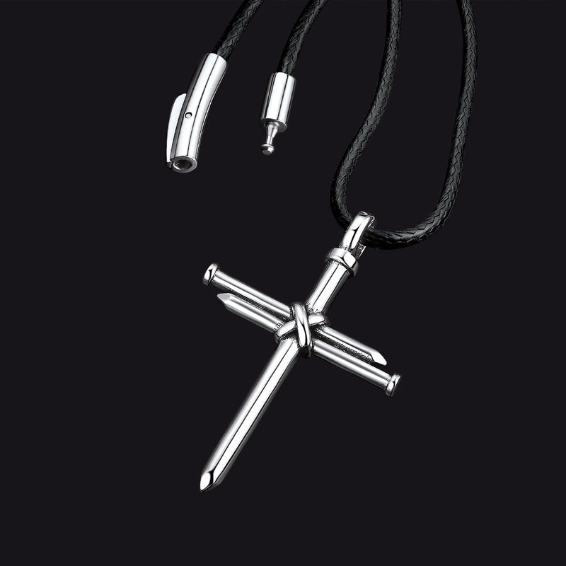 Christian Nail Cross Pendant Necklace for