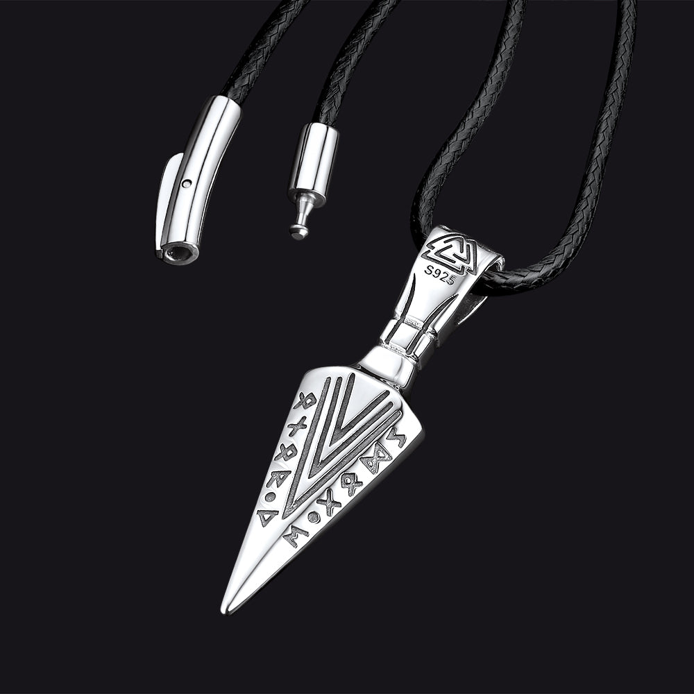 Viking Odin Gungnir Sword Necklace With Runes for