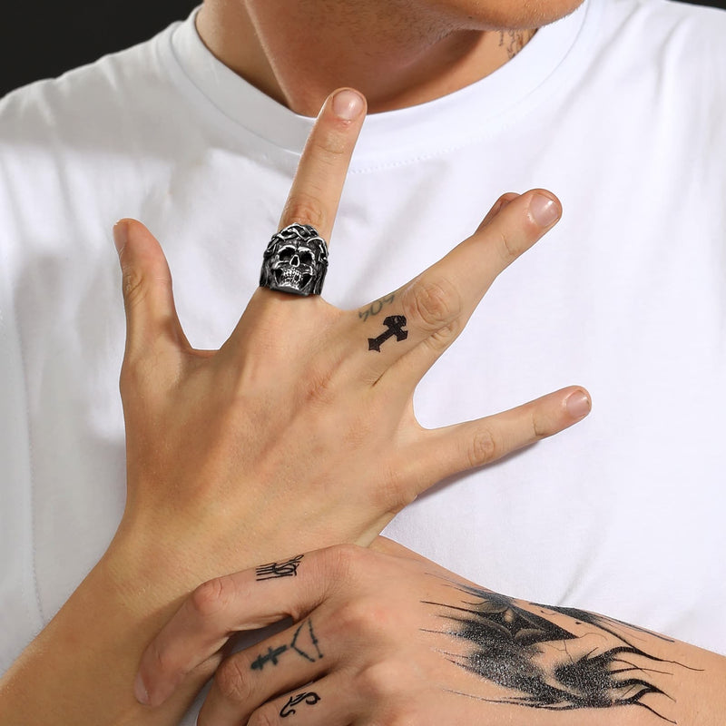 Flash Crown of Thorns Skull Ring for Stainless Steel