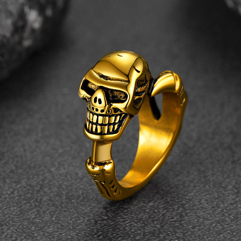 Faithheart Gothic Skull Ring Biker Ring for