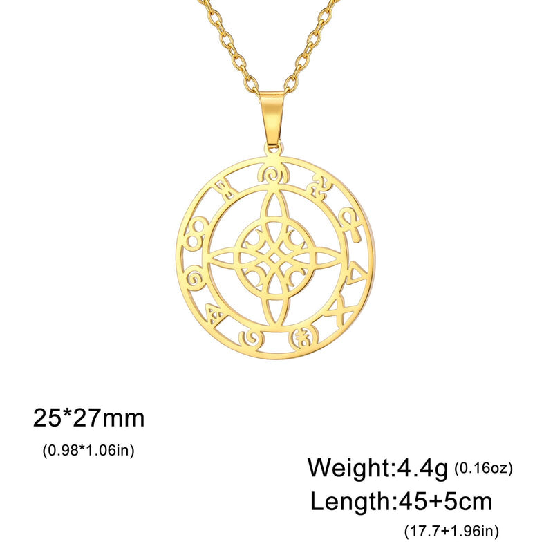 Witches Knot and Crescent Moons Protection Necklace