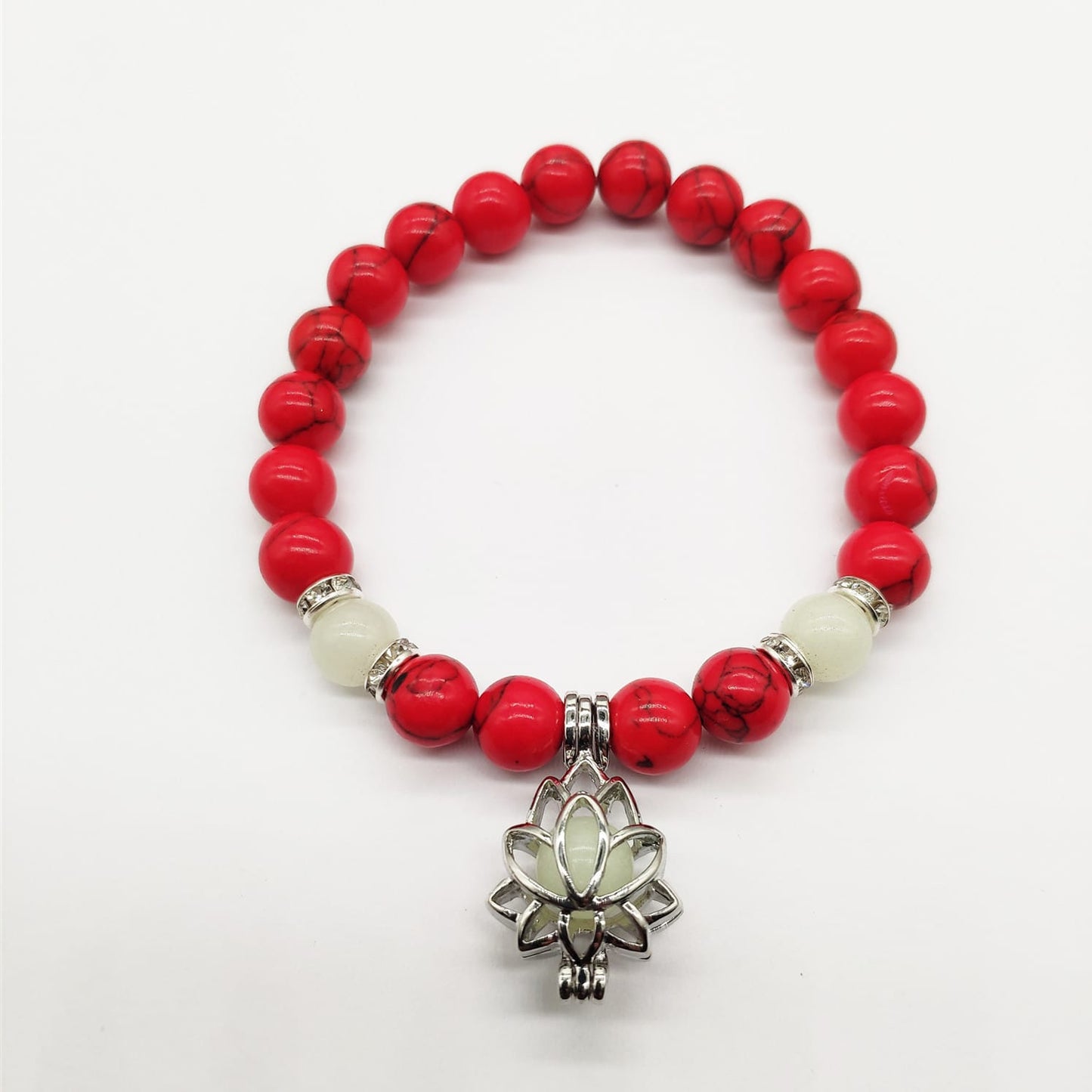 Luminous Lotus Energy Bracelet - Glow-in-the-dark Natural Stone Healing