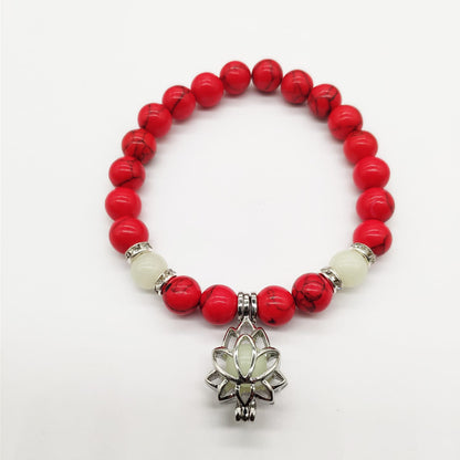 Luminous Lotus Energy Bracelet - Glow-in-the-dark Natural Stone Healing