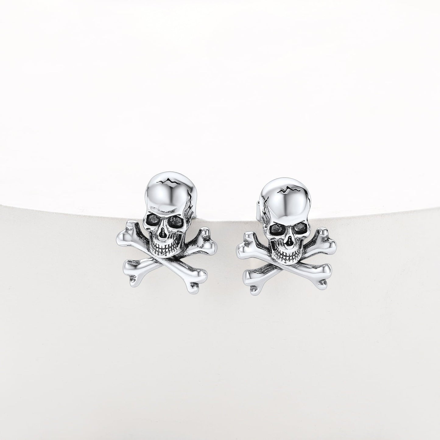 Punk Skull Crossbones Stud Earrings for