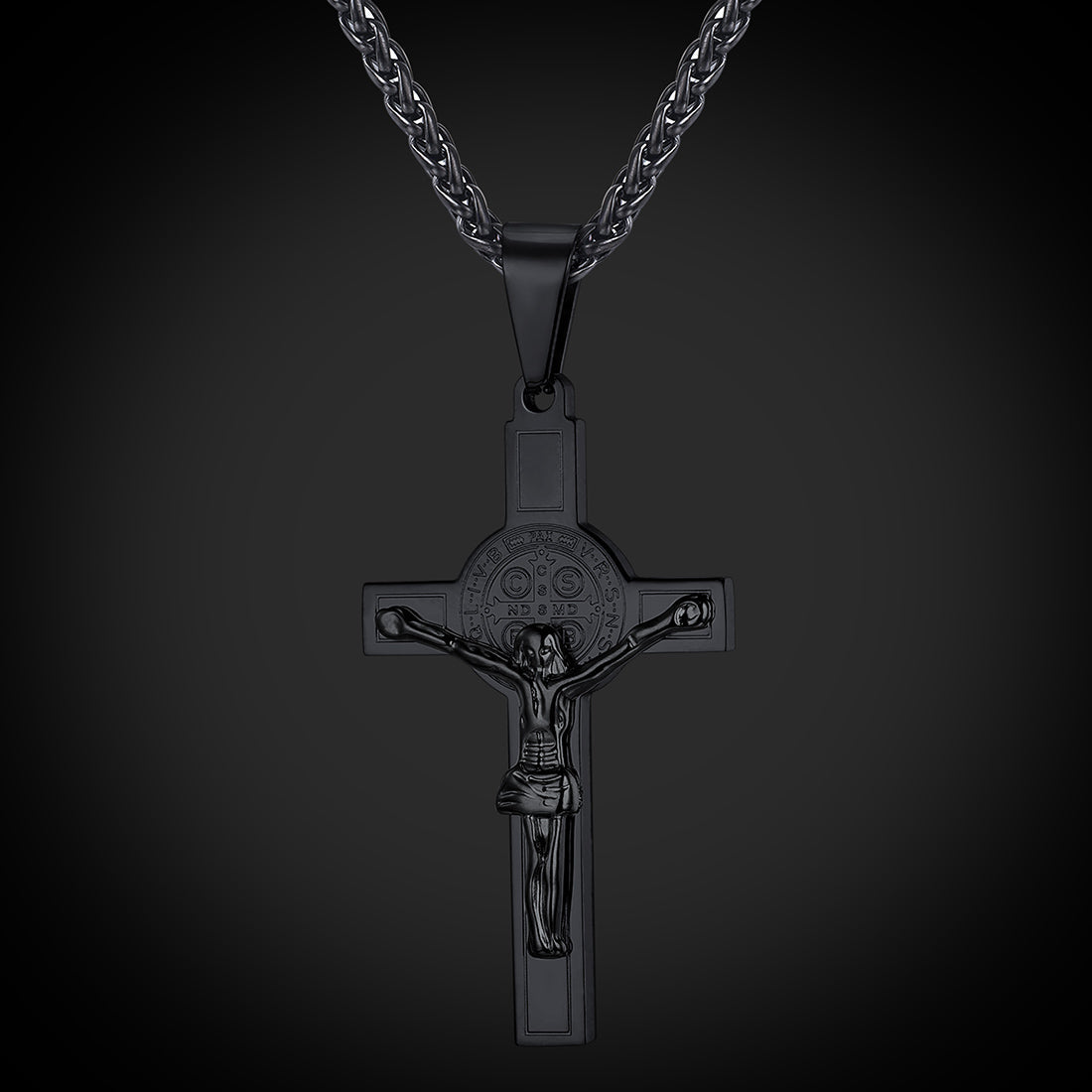 Catholic Saint Benedict Crucifix Cross Necklace for