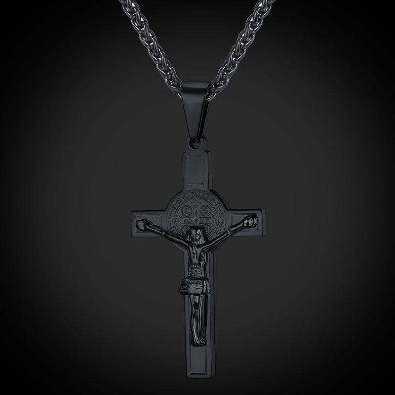 Catholic Saint Benedict Crucifix Cross Necklace for