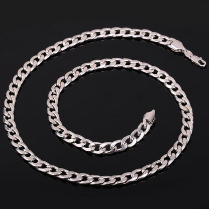 7mm Curb Cuban Chain Link Necklace for