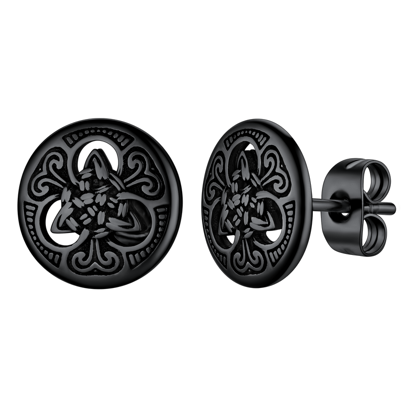 Round Irish Celtic Knot Stud Earrings for