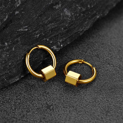 Flash Punk Hexagon Piercing Hoop Earrings for