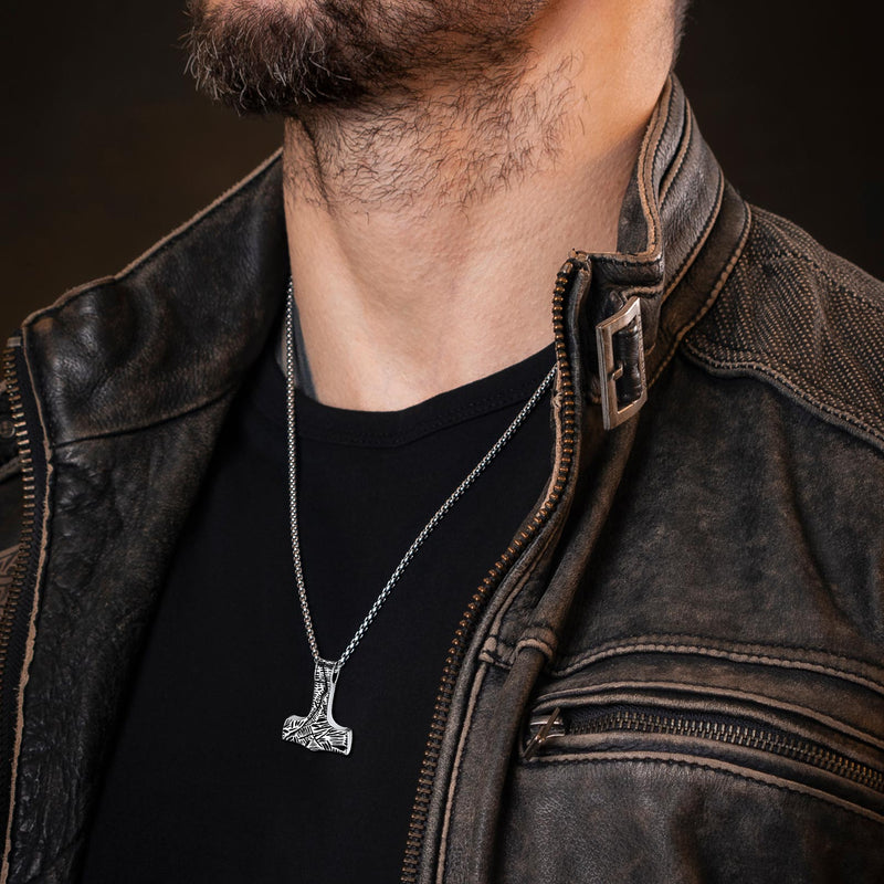 Flash Viking Thor's Hammer Necklace Mjolnir Pendant for