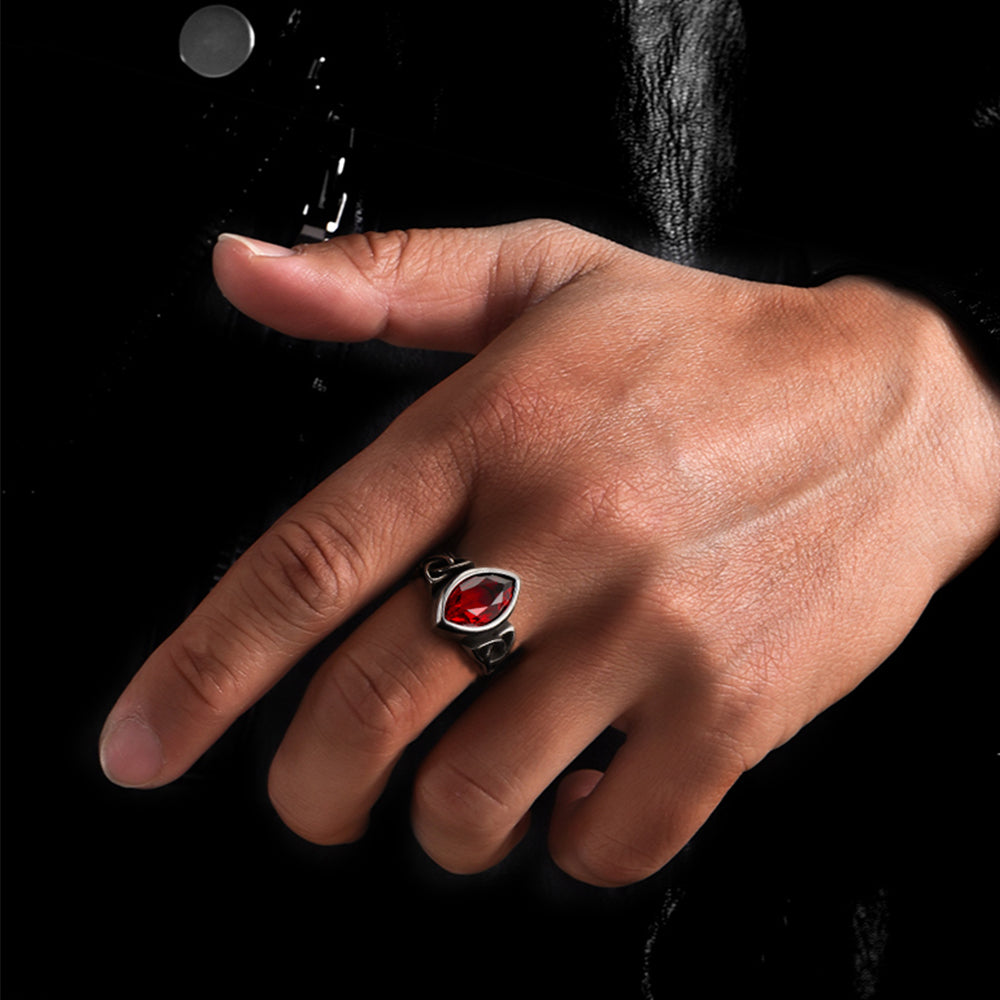 Flash Celtic Ruby Ring for in Stainless Steel