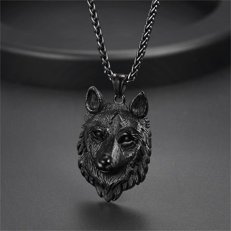 Viking Wild Wolf Pendant Necklace Norse Jewelry for