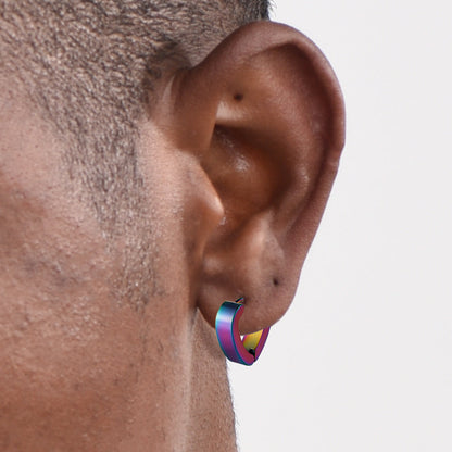 Flash Small Heart Piercing Huggie Hoop Earrings Set for 4 Pairs