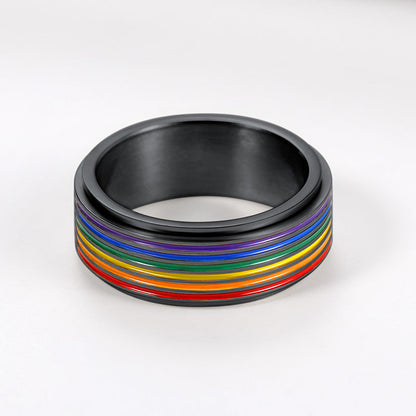 Lgbt Pride Rainbow Ring Anxiety Fidget Ring Spinner