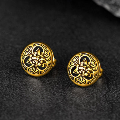 Round Irish Celtic Knot Stud Earrings for