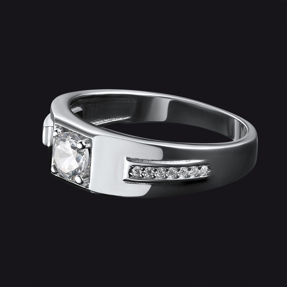 Black Onyx Ring Diamond Ring in Sterling Silver