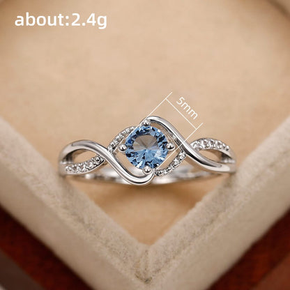 Infinity Blue Diamond Zircon Ring