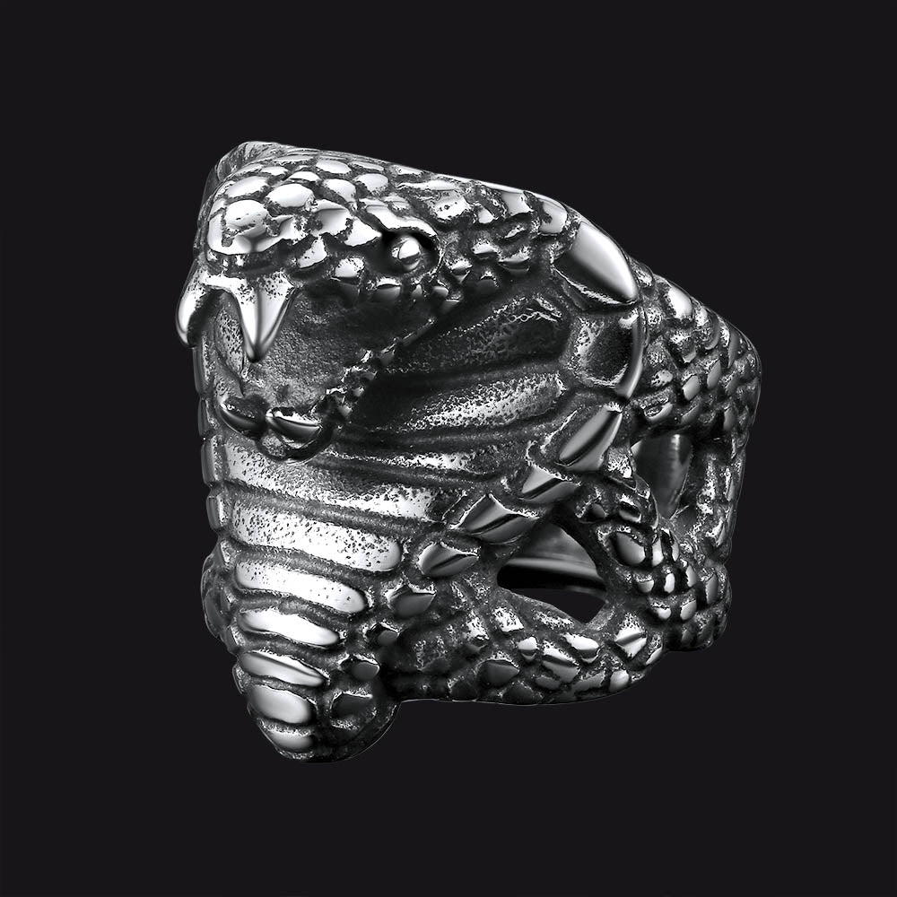 Gothic Huge Cobra Snake Ring Stainless Steel Ring for
