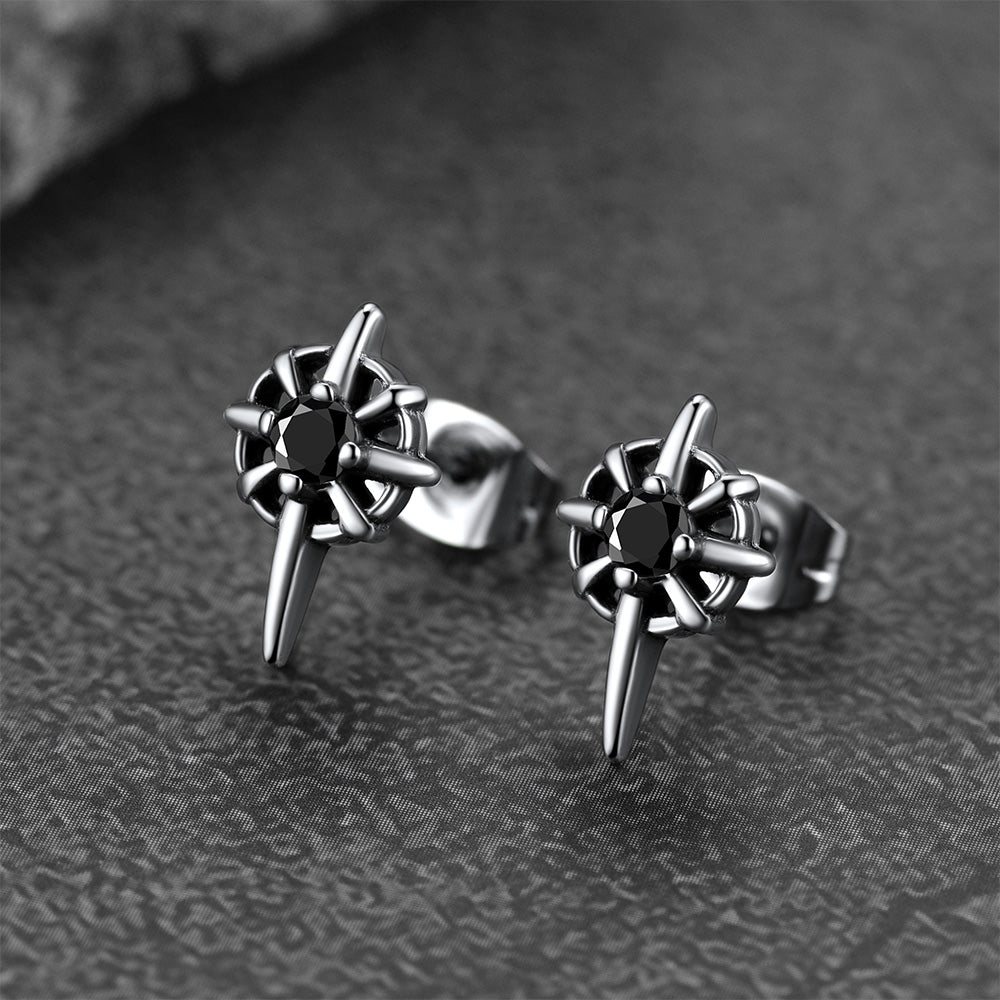 Celtic Ruby Stud Earrings for in Stainless Steel